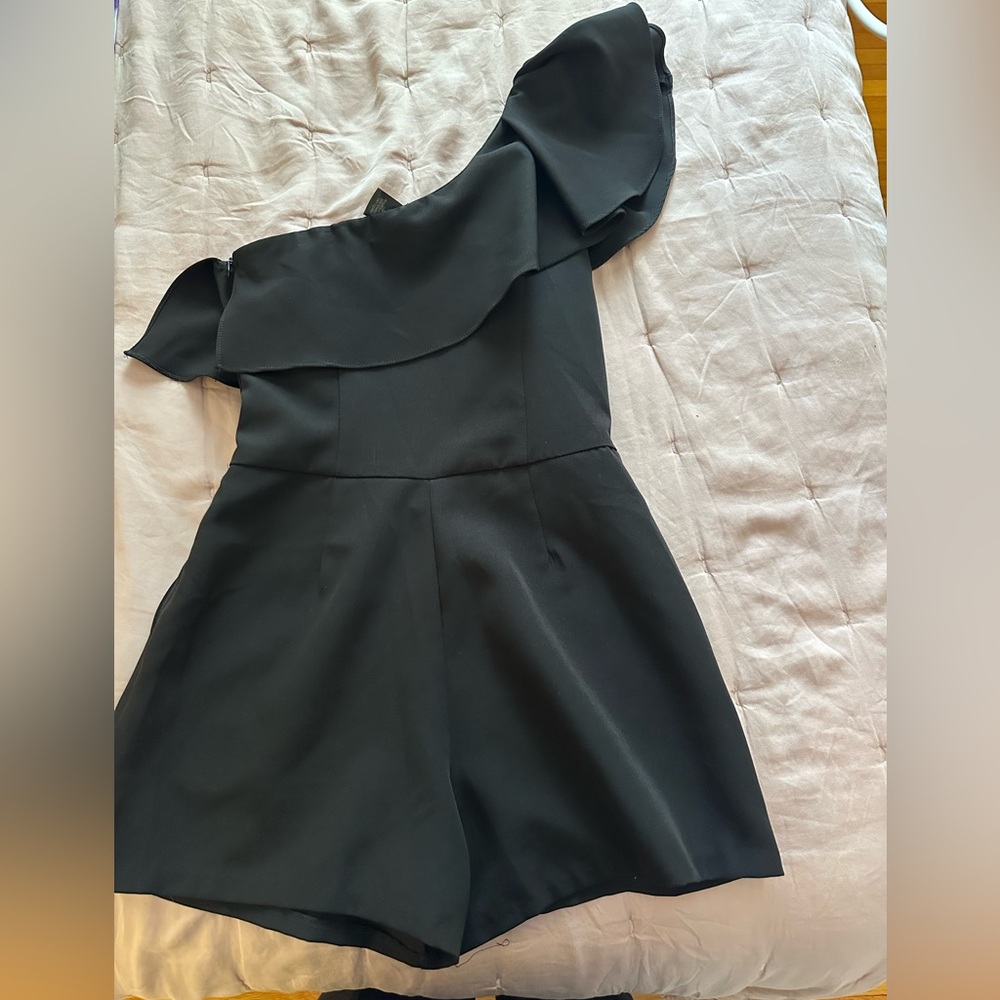 Black Ruffled Romper - Picture 2 of 2